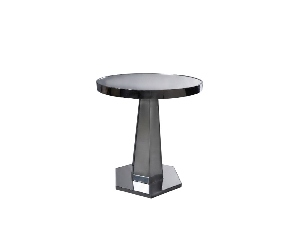 Gervasoni Next 144 coffee table, designed by Paola Navone, notable for its structure made entirely of polished cast aluminium with a mirror finish; available for hire for events, advertising, films and TV series