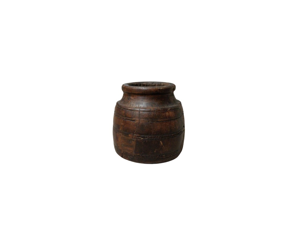 Carved wooden glass with a dark brown finish and natural, aged grain; available for hire for events, advertising, films and TV series
