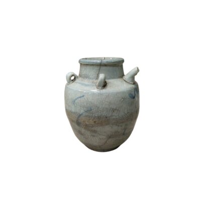 ceramic vessel with a light-coloured glaze and a pronounced crackle effect; available for hire for events, advertising, films and TV series