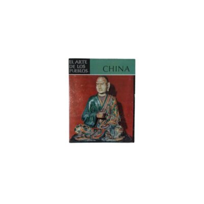 A book from the ‘El Arte de los Pueblos’ collection, devoted specifically to China, featuring a cover with a green band at the top displaying the title and a central illustration of a traditional sculptural figure seated against a red background; available for hire for events, advertising, films and TV series