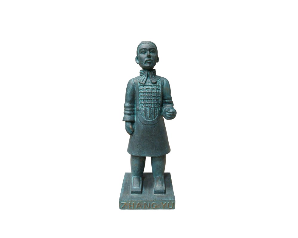 estatuilla que representa a un guerrero de terracota, inspirada en las figuras históricas del mausoleo del primer emperador Qin alquiler para evnetos, publicidad, pelicula y series