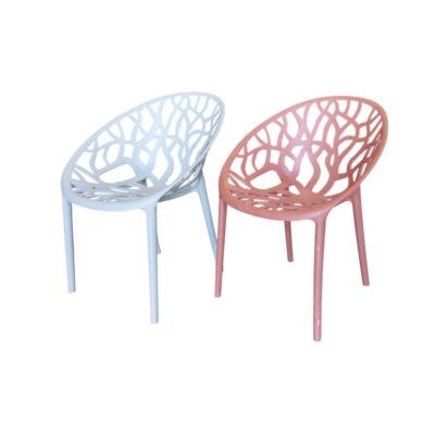 CLP ‘Hope’ chairs, available in terracotta and celadon, are made from UV-resistant polypropylene and are available for hire for events, advertising, films and TV series