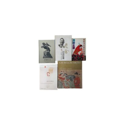 The collection includes various books and printed volumes with a range of cover designs, featuring titles on art, literature and culture, some of which contain traditional illustrations for hire for events, advertising, films and TV series