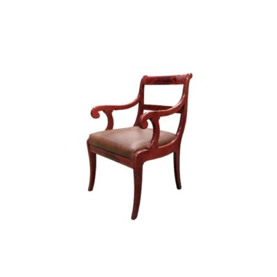 Sillón estilo Regencia de Jansen Furniture cuenta con una estructura de caoba y un asiento de cuero alquiler para eventos, publicidad, peliculas y series