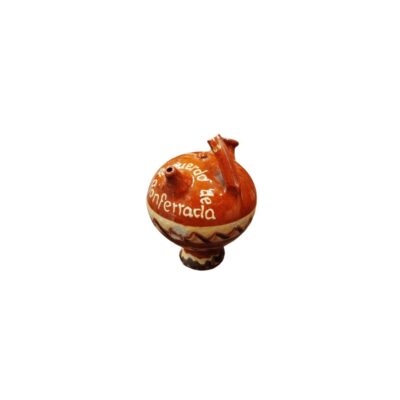 Traditional ceramic jug with a globular body resting on a pedestal base, featuring a handle, a spout and an upper rim; available for hire for events, advertising, films and TV series