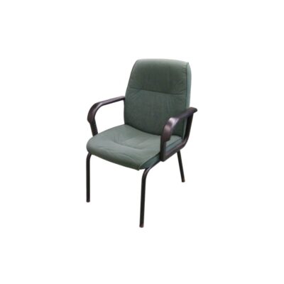 Vintage corporate-style armchair, characterised by a metal supporting frame; available for hire for events, advertising, films and TV series