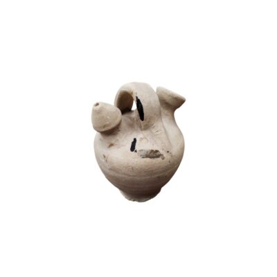 Traditional earthenware jug made from unglazed, light-coloured porous terracotta, with a globular body and narrow base; available for hire for events, advertising, films and TV series