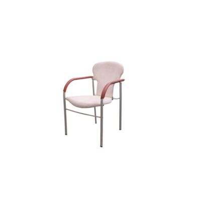 An elegant, modern-style side chair, featuring a contoured, padded seat and backrest upholstered in fabric, available for hire for events, advertising, films and TV series