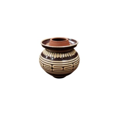 Traditional ceramic vessel with a flared, globular body and a distinctive double-rimmed design at the top; available for hire for events, advertising, films and TV series