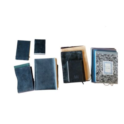 The collection brings together a varied selection of vintage notebooks, diaries and notepads, ranging from small pocket-sized pads to ring binders and school-sized exercise books. Hire for events, advertising, films and TV series