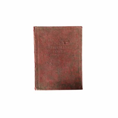 An antique Catholic liturgical book from that period, entitled "Ordo Hebdomadae Sanctae" (Order of Holy Week), available for hire for events, advertising, films and TV series