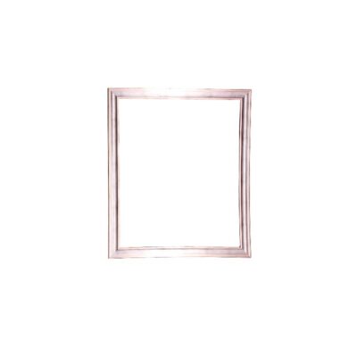 A vertical wooden picture frame, characterised by a flat-profile moulding of moderate width with a gloss finish in shades of silver. External dimensions: 102x85. Internal dimensions: 91x73. Available for hire for events, advertising, films and TV series.