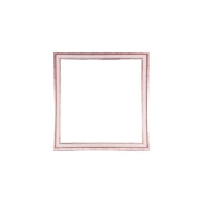 Square picture frame made of wood, characterised by a stepped moulding with a glossy, metallic finish in light shades combining subtle silver and pink tones. External dimensions: 106 x 115. Internal dimensions: 90 x 110. Available for hire for events, advertising, films and TV series