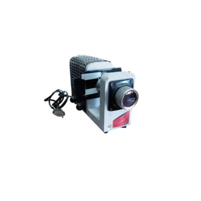 A Liceo brand analogue tabletop slide projector, characterised by its classic industrial-design body in light and dark tones, a top ventilation grille and a prominent front lens with a red commemorative decorative plate; available for hire for events, advertising, films and TV series