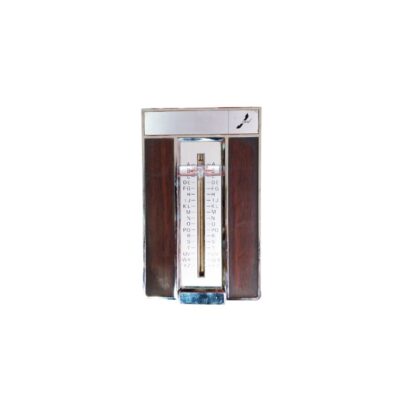 agendador telefónico de época de sobremesa, caracterizado por su cuerpo rectangular con paneles laterales de madera oscura, perfiles cromados y una placa central deslizante con el abecedario impreso para la localización rápida de contactos alquiler para eventos, publicidad, peliculas y series