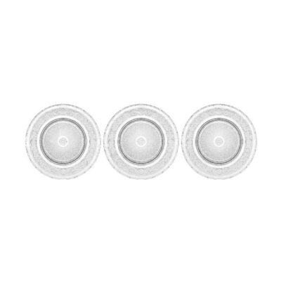 bandejas circulares de época elaborados en cristal transparente de alta calidad, caracterizados por sus complejos patrones geométricos y florales tallados en relieve a lo largo de toda la superficie y el ala alquiler para eventos, publicicidad, peliculas y series